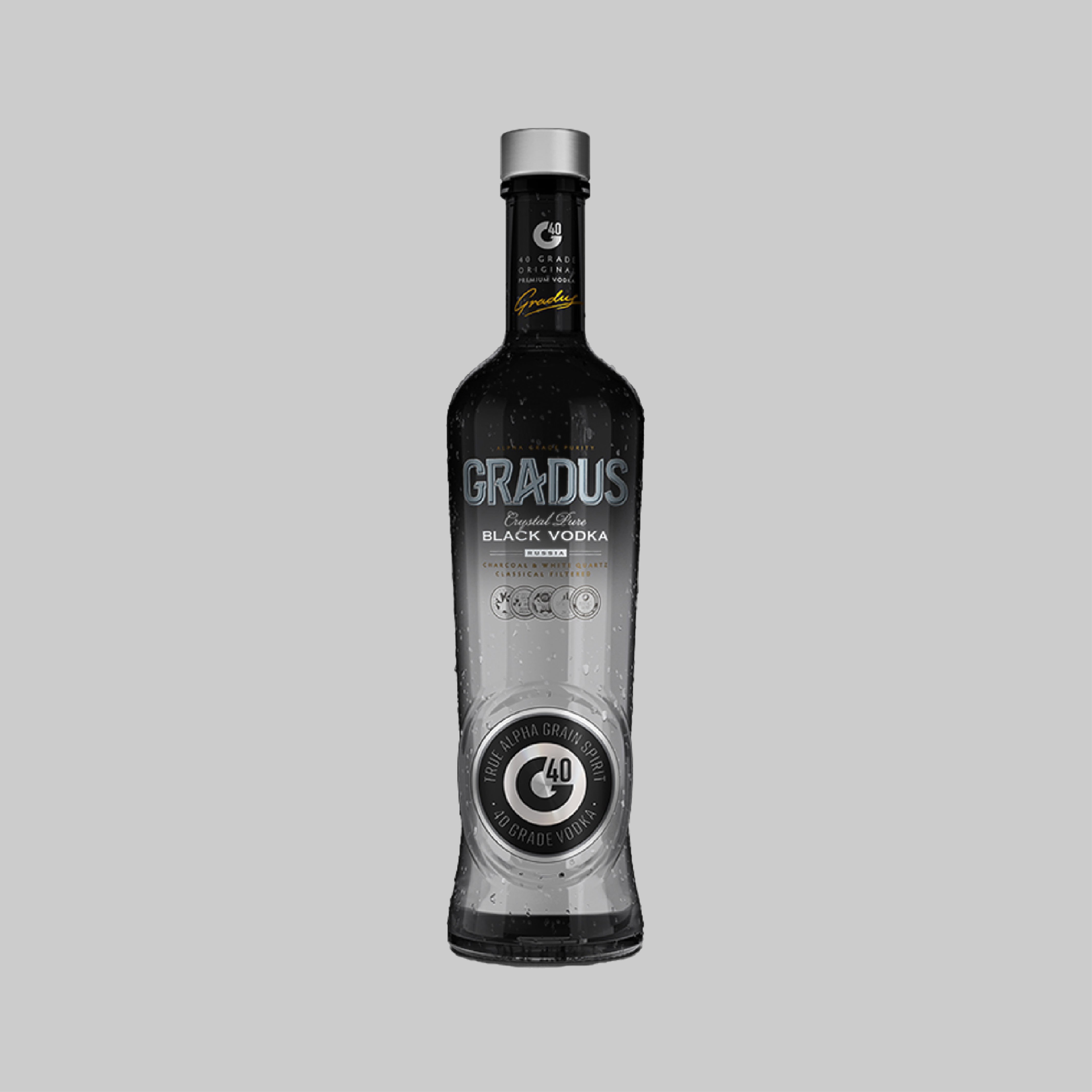 Gradus Black Vodka 700ml 40.0% | TIME2DRINK